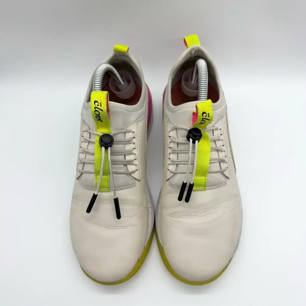 Clove Women's Classic Beige Yellow Pink Slip On Cinch Work Comfort Sneaker - 9.5